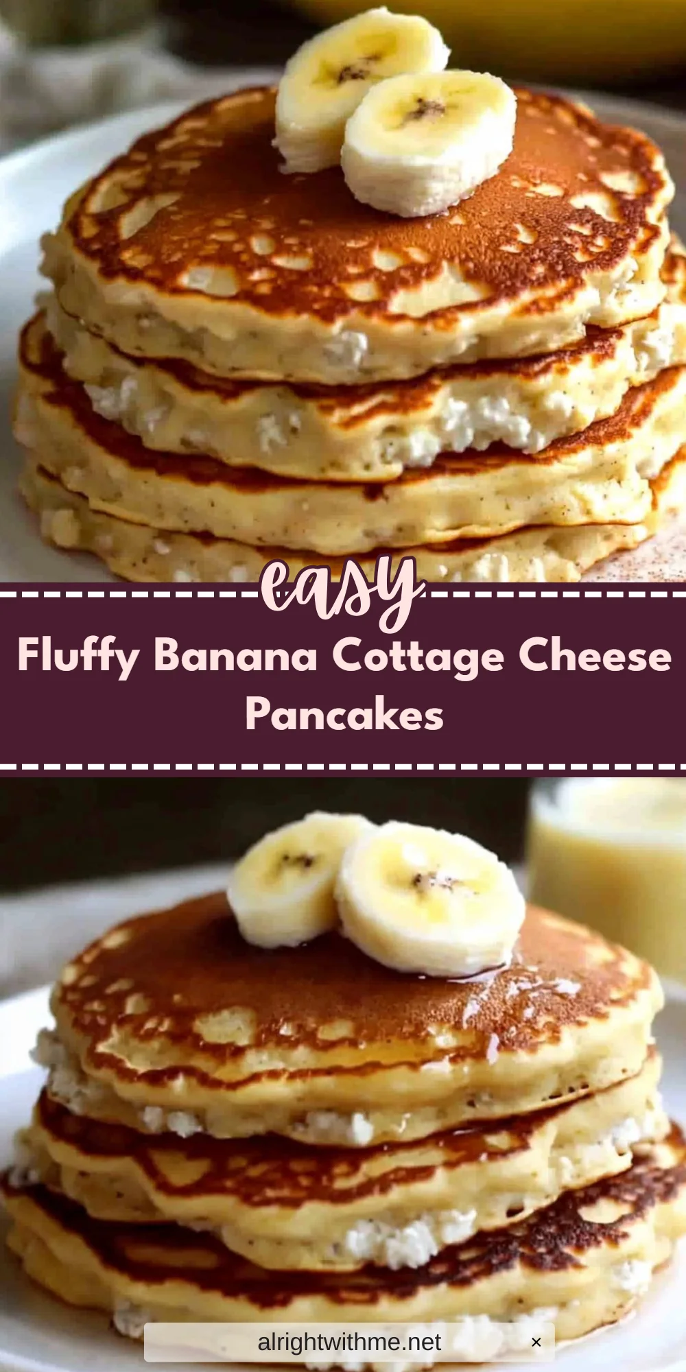Fluffy Banana Cottage Cheese Pancakes