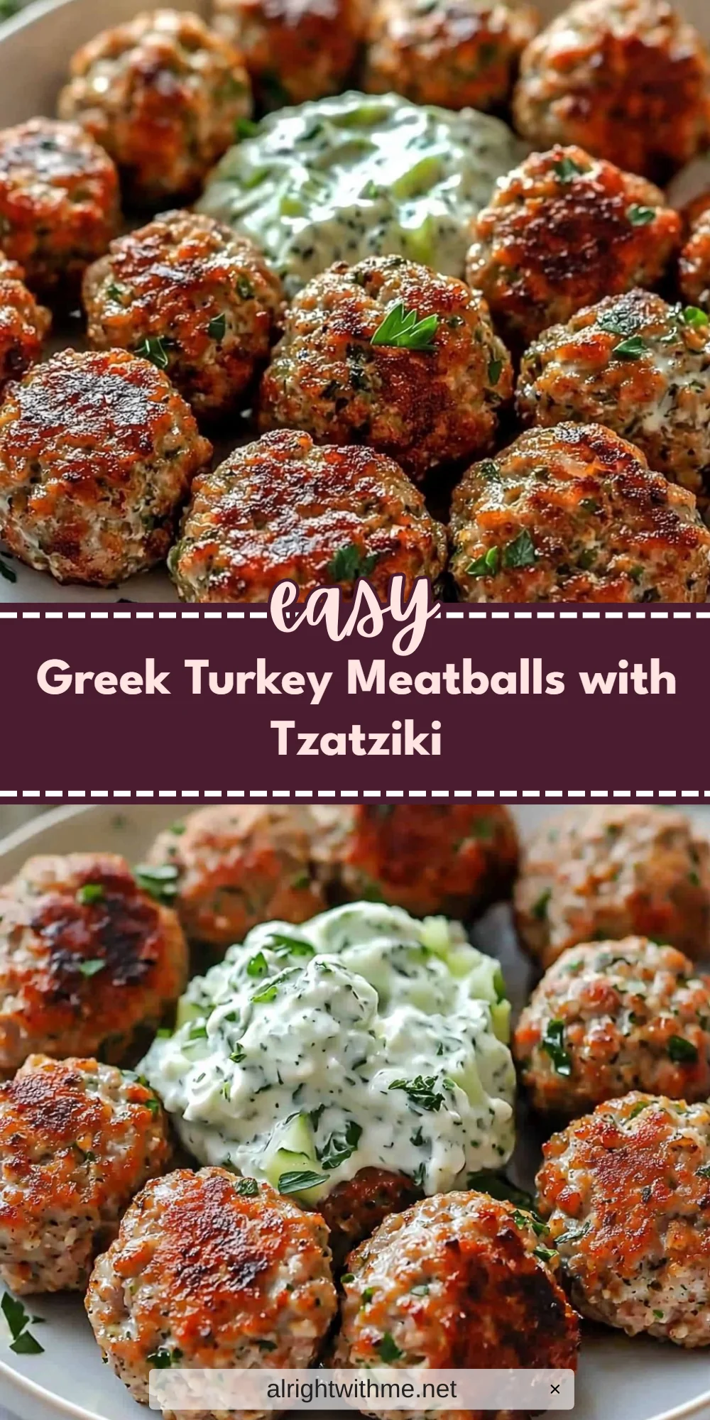 Greek Turkey Meatballs with Tzatziki