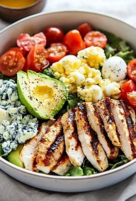 Delicious Grilled Chicken Cobb Salad with fresh vegetables and toppings