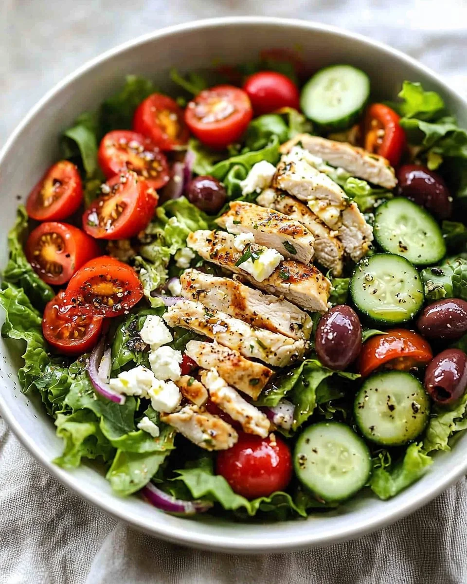 Healthy Greek Salad with Chicken