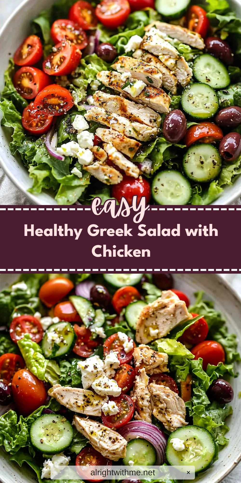 Healthy Greek Salad with Chicken