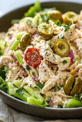 High protein pepperoncini chicken salad with fresh ingredients and flavor