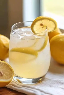 A glass of refreshing homemade lemonade with lemon slices and mint leaves.