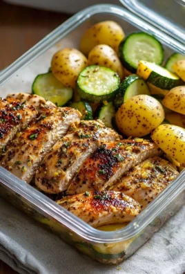 Lemon Garlic Chicken served with vegetables for meal prep