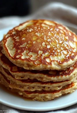 Delicious homemade oatmeal pancakes without banana on a breakfast plate