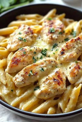 One Pan Garlic Parmesan Chicken Pasta prepared with chicken, garlic, and cheese.