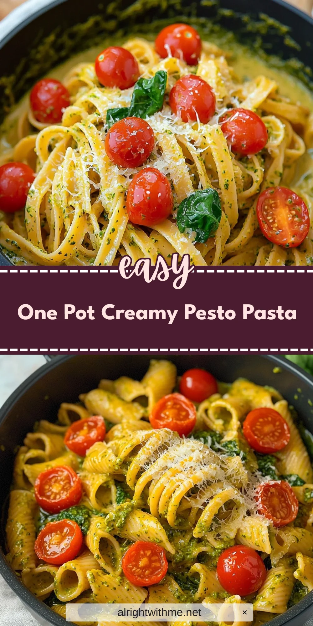 One Pot Creamy Pesto Pasta