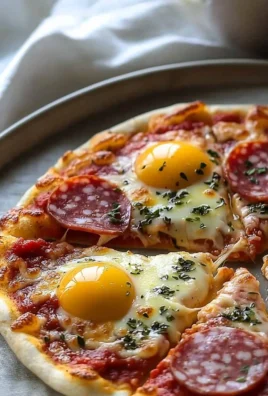 Pizza Eggs with toppings served on a plate, a delicious breakfast idea.