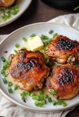 Delicious Roasted Miso Chicken Thighs served with vegetables on a plate.