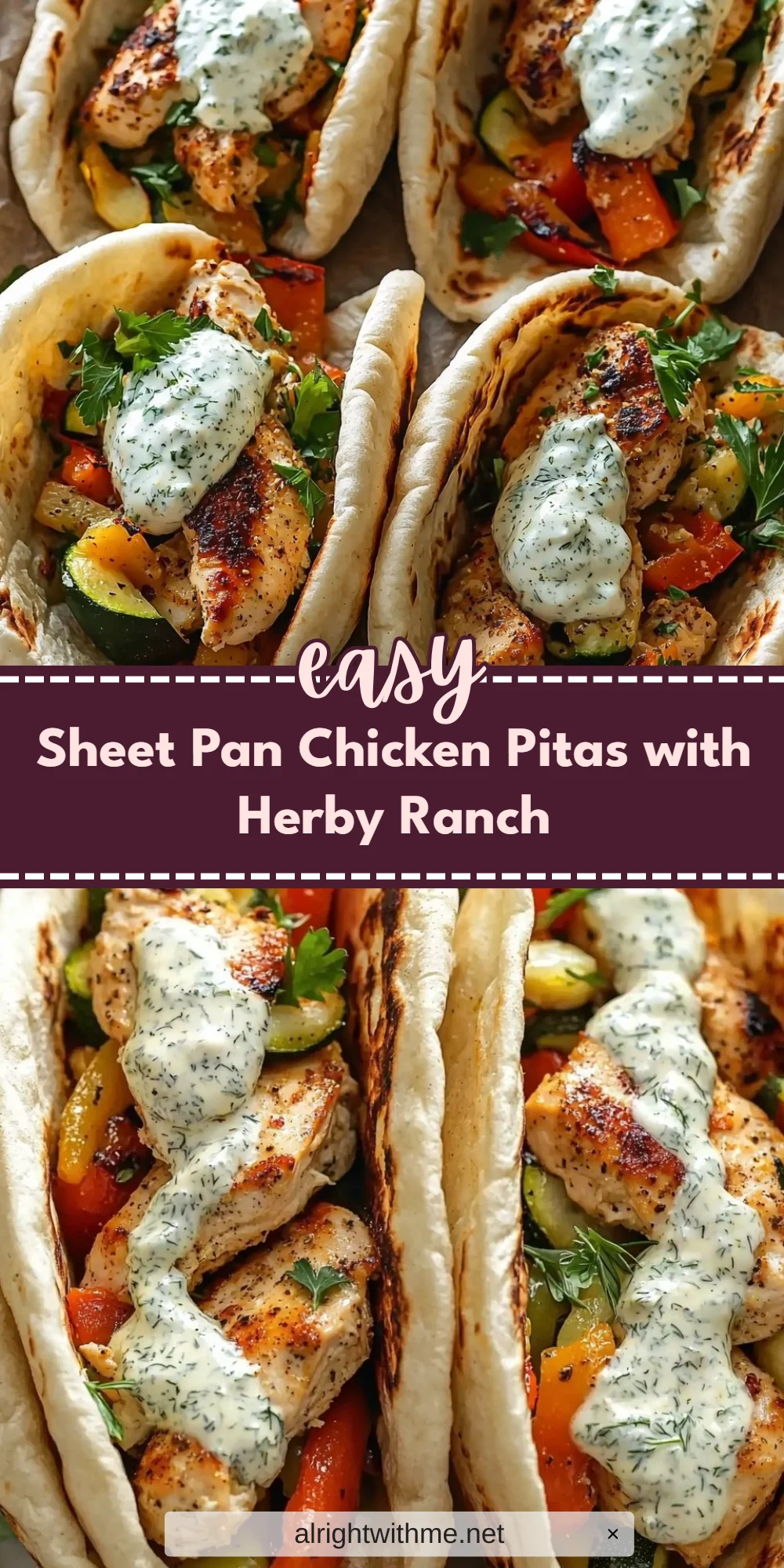 Sheet Pan Chicken Pitas with Herby Ranch