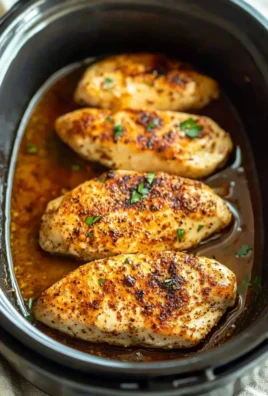 Tender slow cooker chicken breasts served with vegetables