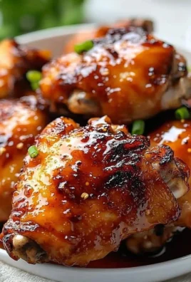 Delicious sticky sweet chili chicken thighs made in an air fryer