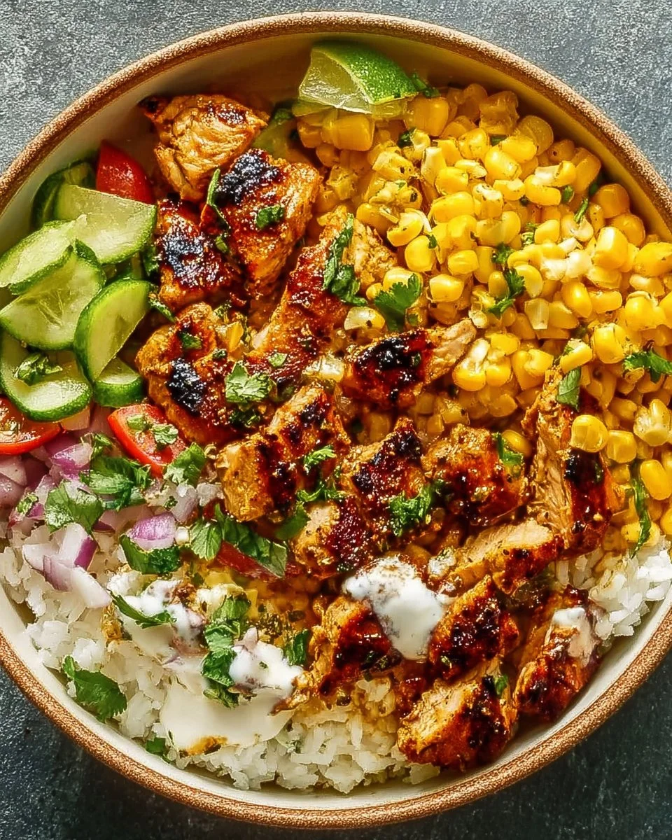 Street Corn Chicken Rice Bowl