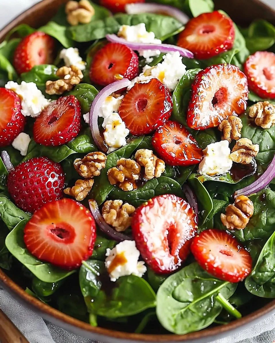 The Best Strawberry Spinach Salad EVER