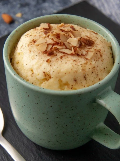 Almond-Cinnamon Protein Cheesecake Mug Cake