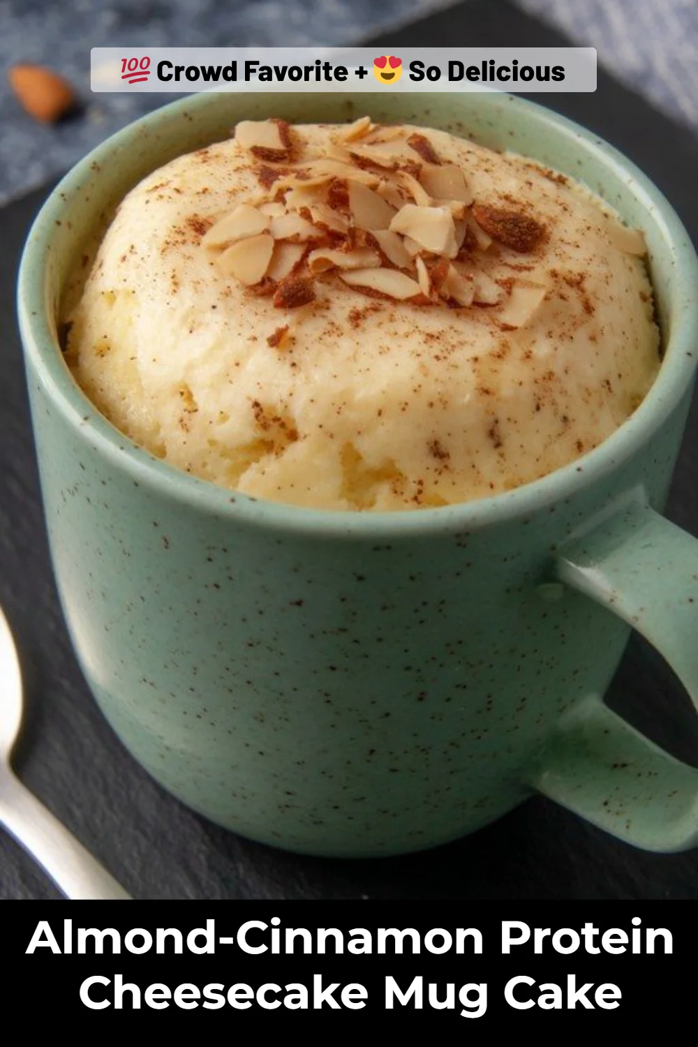 Almond-Cinnamon Protein Cheesecake Mug Cake