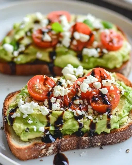 Avocado Toast with Feta and Cherry Tomatoes