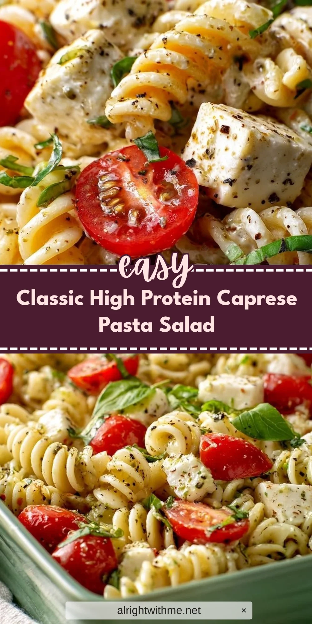 Classic High Protein Caprese Pasta Salad