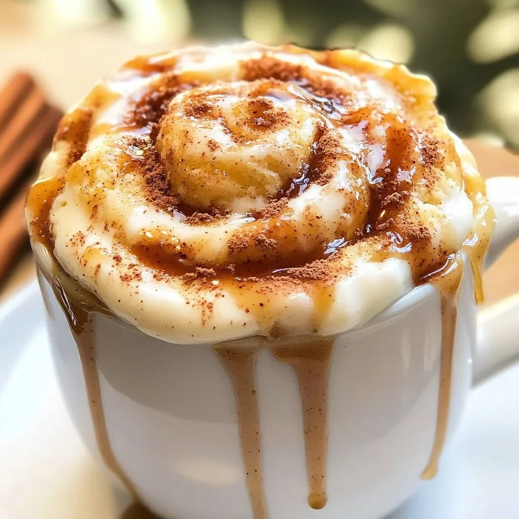 Cottage Cheese Cinnamon Roll Mug Cake