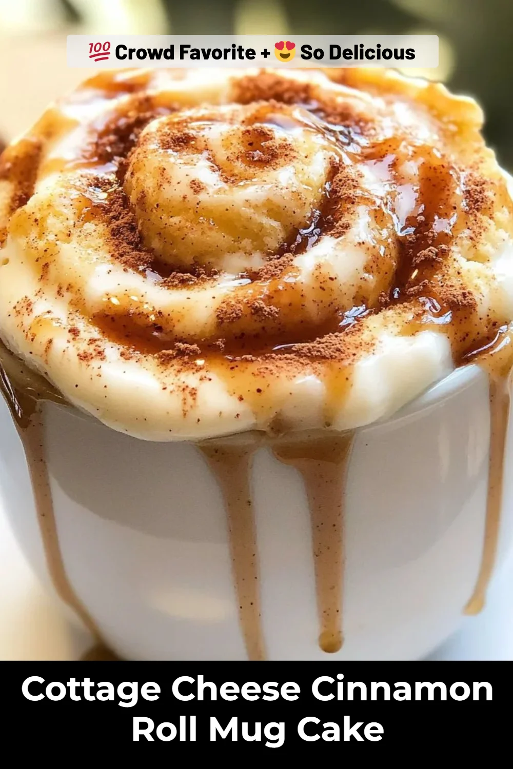 Cottage Cheese Cinnamon Roll Mug Cake