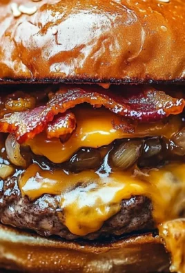 Delicious Crack Burger with toppings and melted cheese on a fresh bun