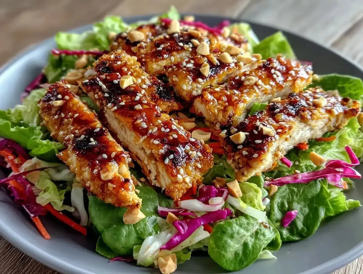 Crunchy Asian Chicken Salad with Sesame Ginger Dressing