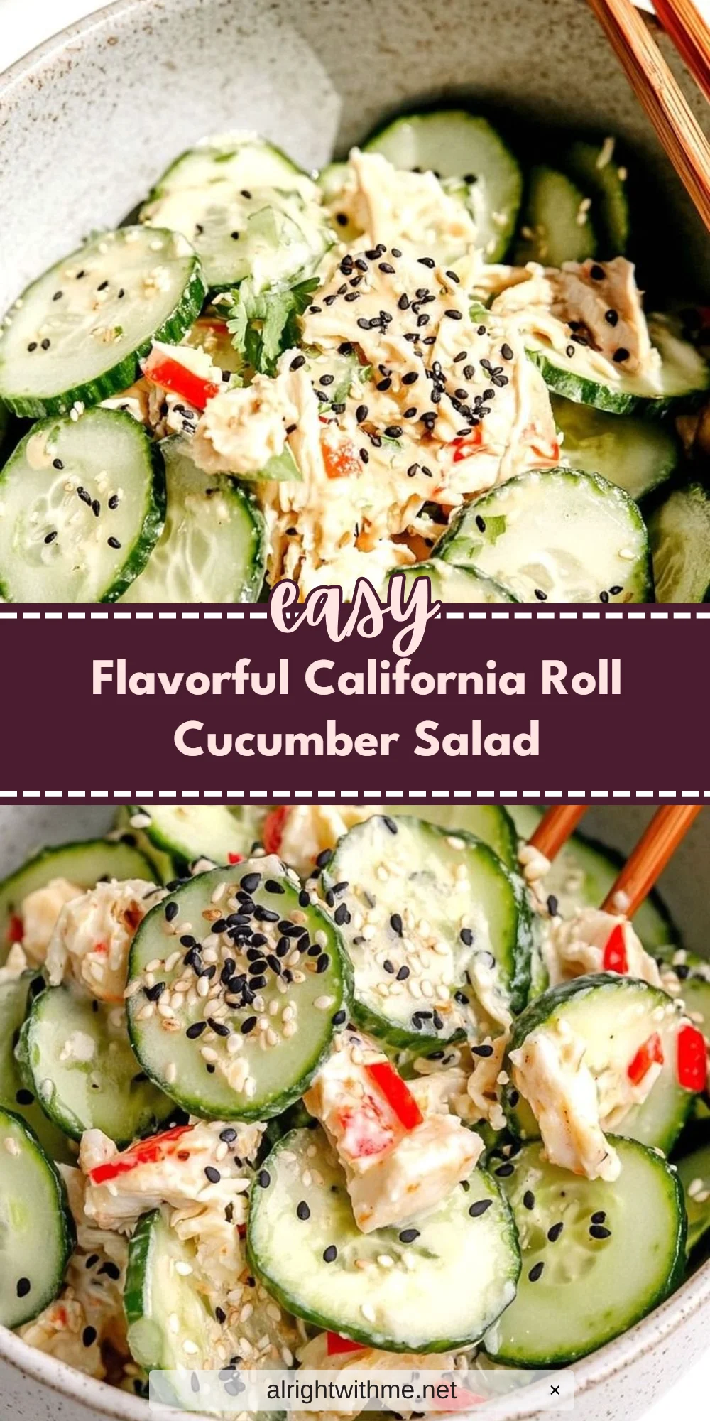 Flavorful California Roll Cucumber Salad