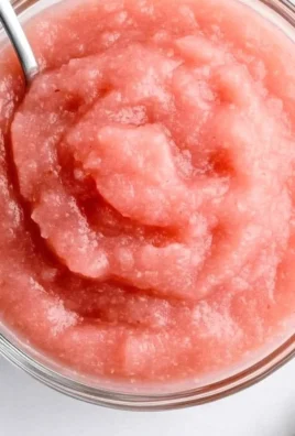 Delicious homemade rhubarb applesauce in a jar