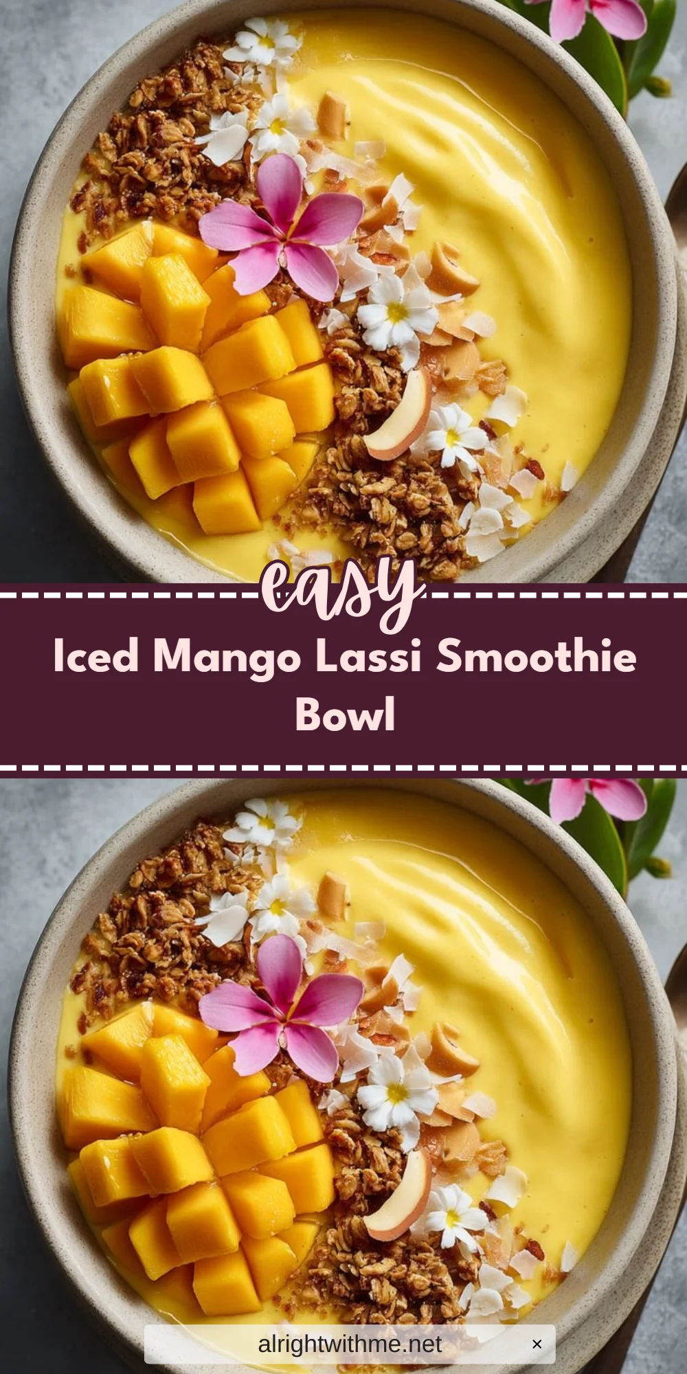 Iced Mango Lassi Smoothie Bowl