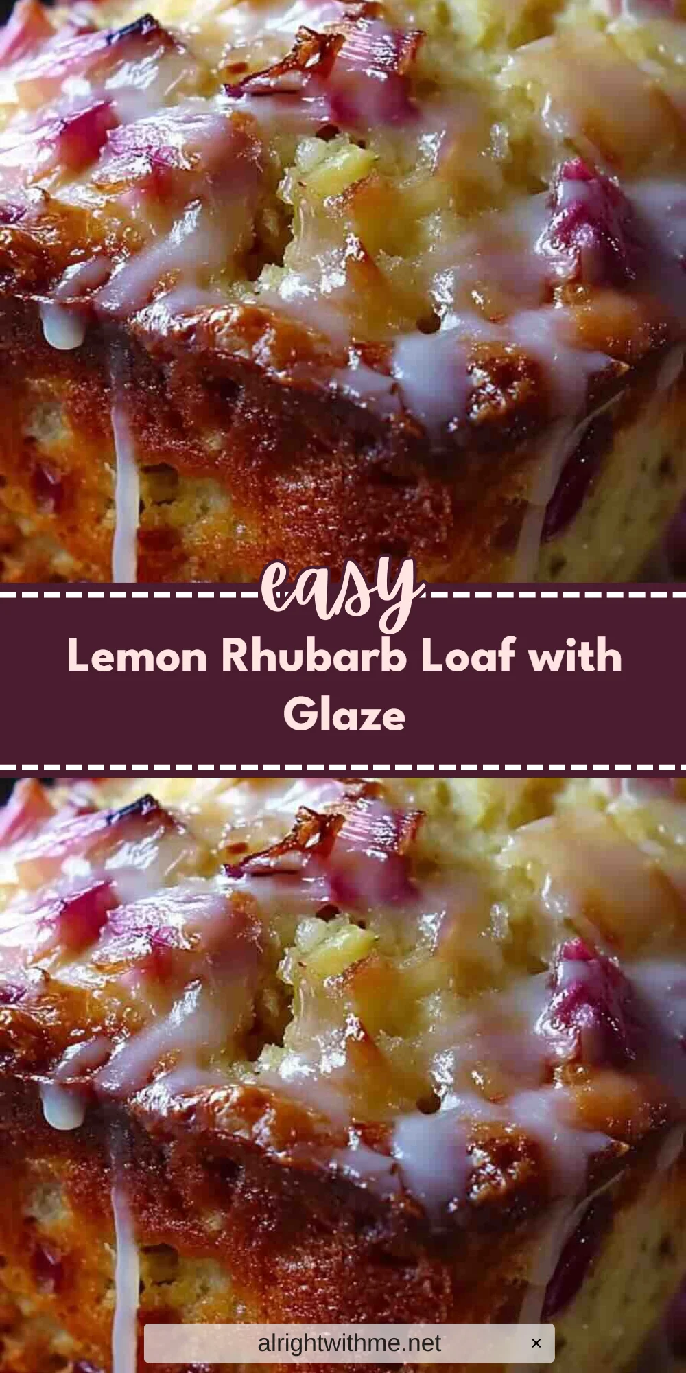 Lemon Rhubarb Loaf with Glaze