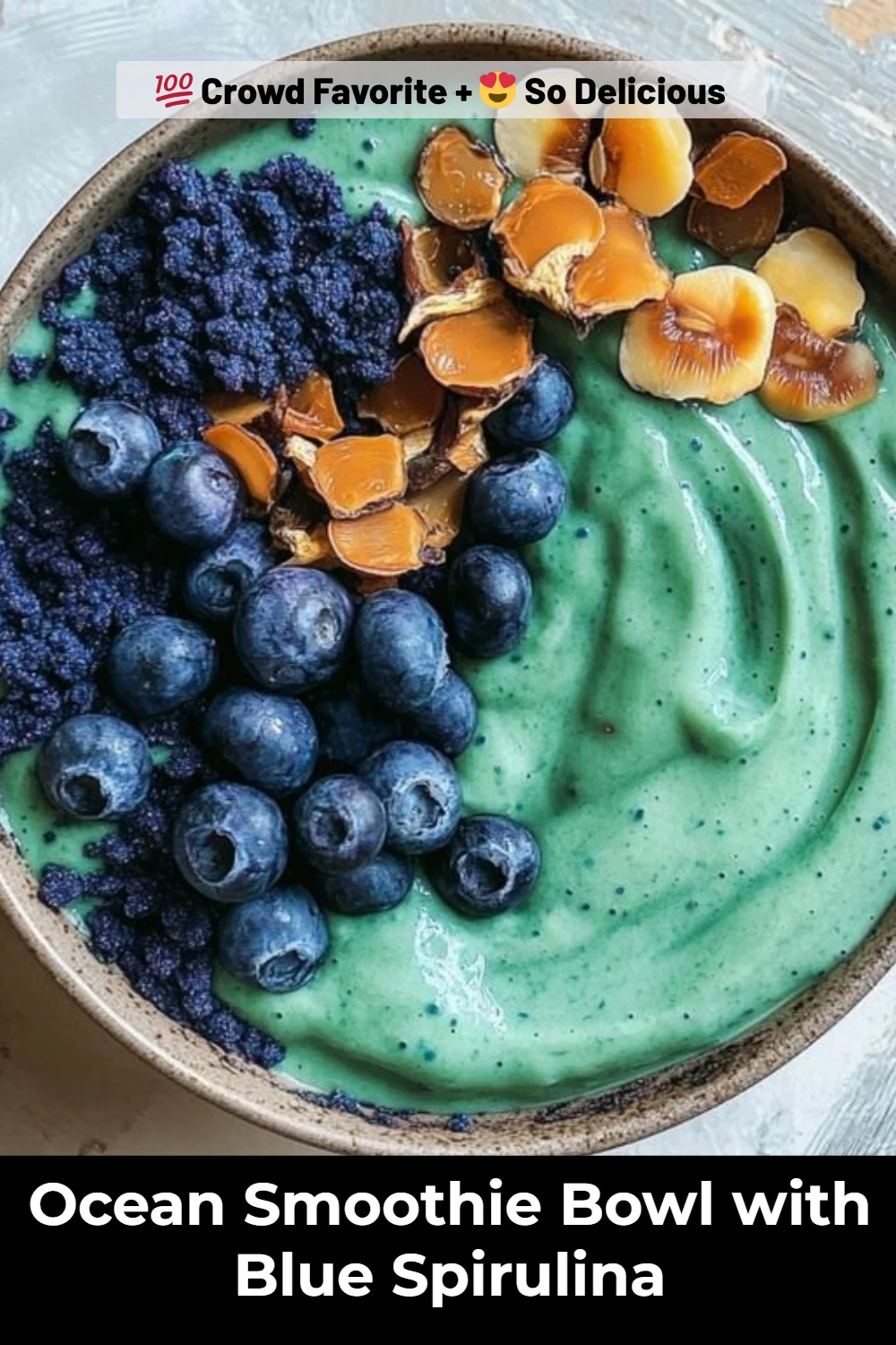 Ocean Smoothie Bowl with Blue Spirulina