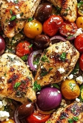 Sheet pan with Greek chicken and assorted veggies