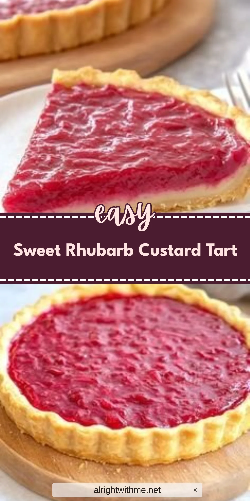 Sweet Rhubarb Custard Tart