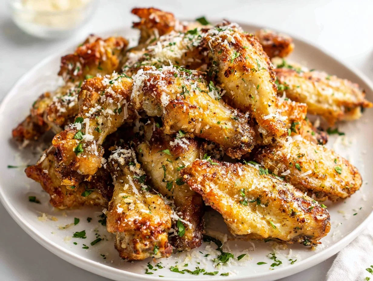 The BEST Air Fryer Garlic Parmesan Wings (Ready in 20 Minutes!)