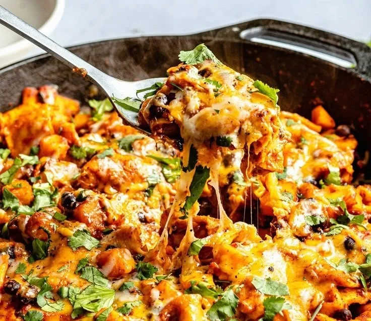 Butternut Squash & Black Bean Enchilada Skillet