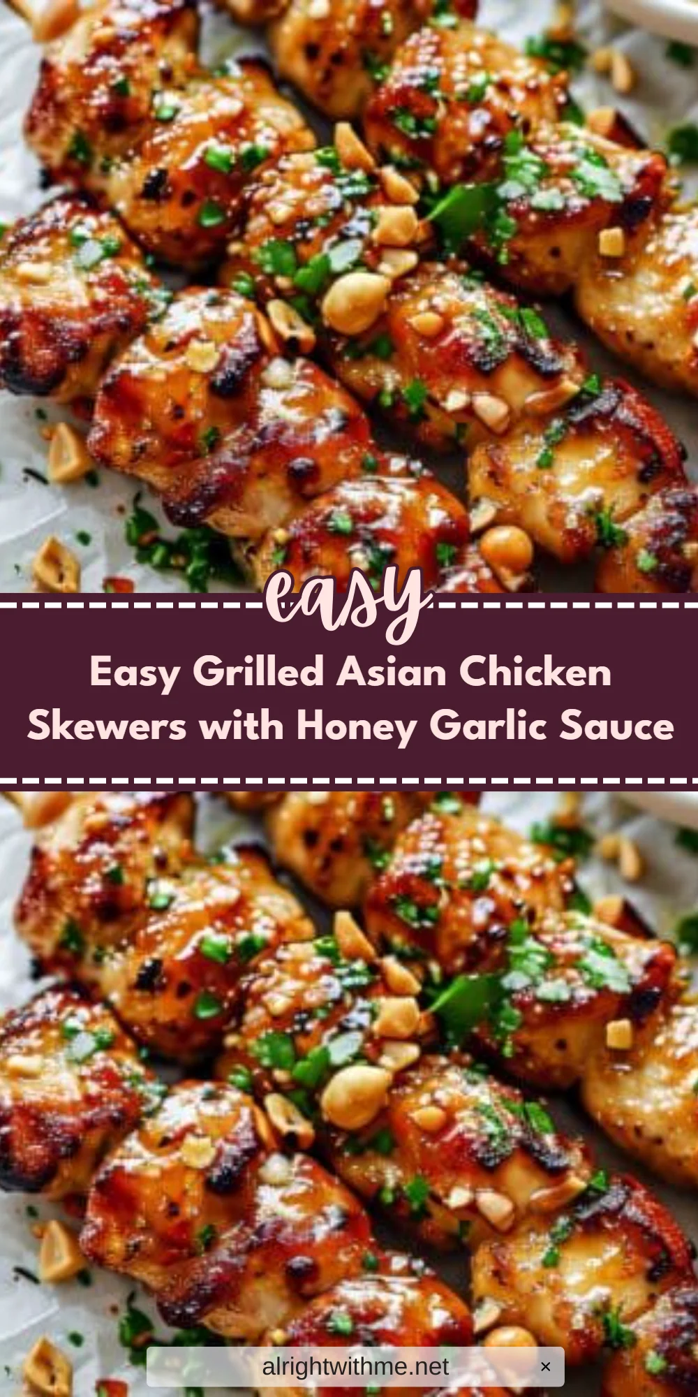 Easy Grilled Asian Chicken Skewers with Honey Garlic Sauce