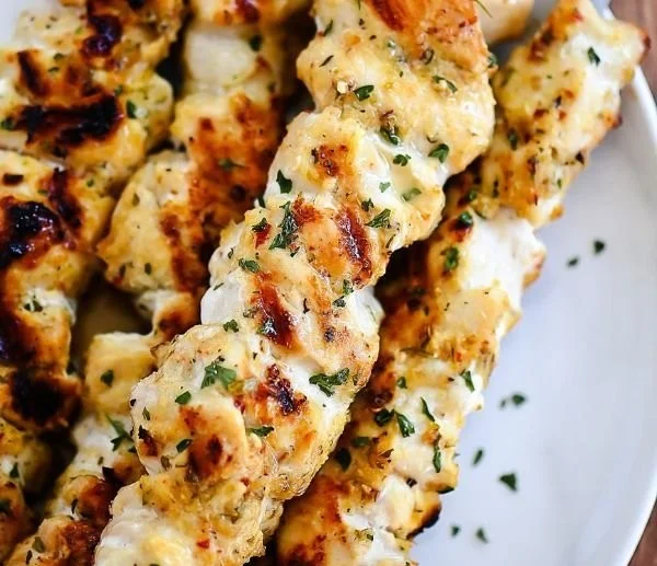 Garlic Parmesan Chicken Kebabs