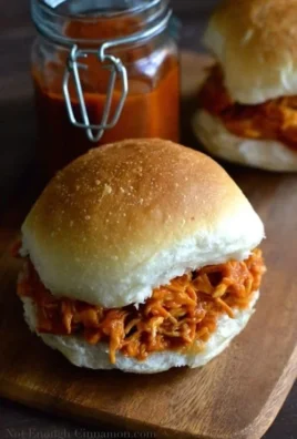 Healthy peach BBQ pulled chicken served on a plate