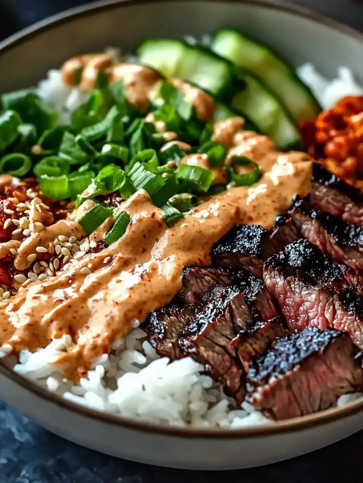 Making Korean BBQ Steak Bowls