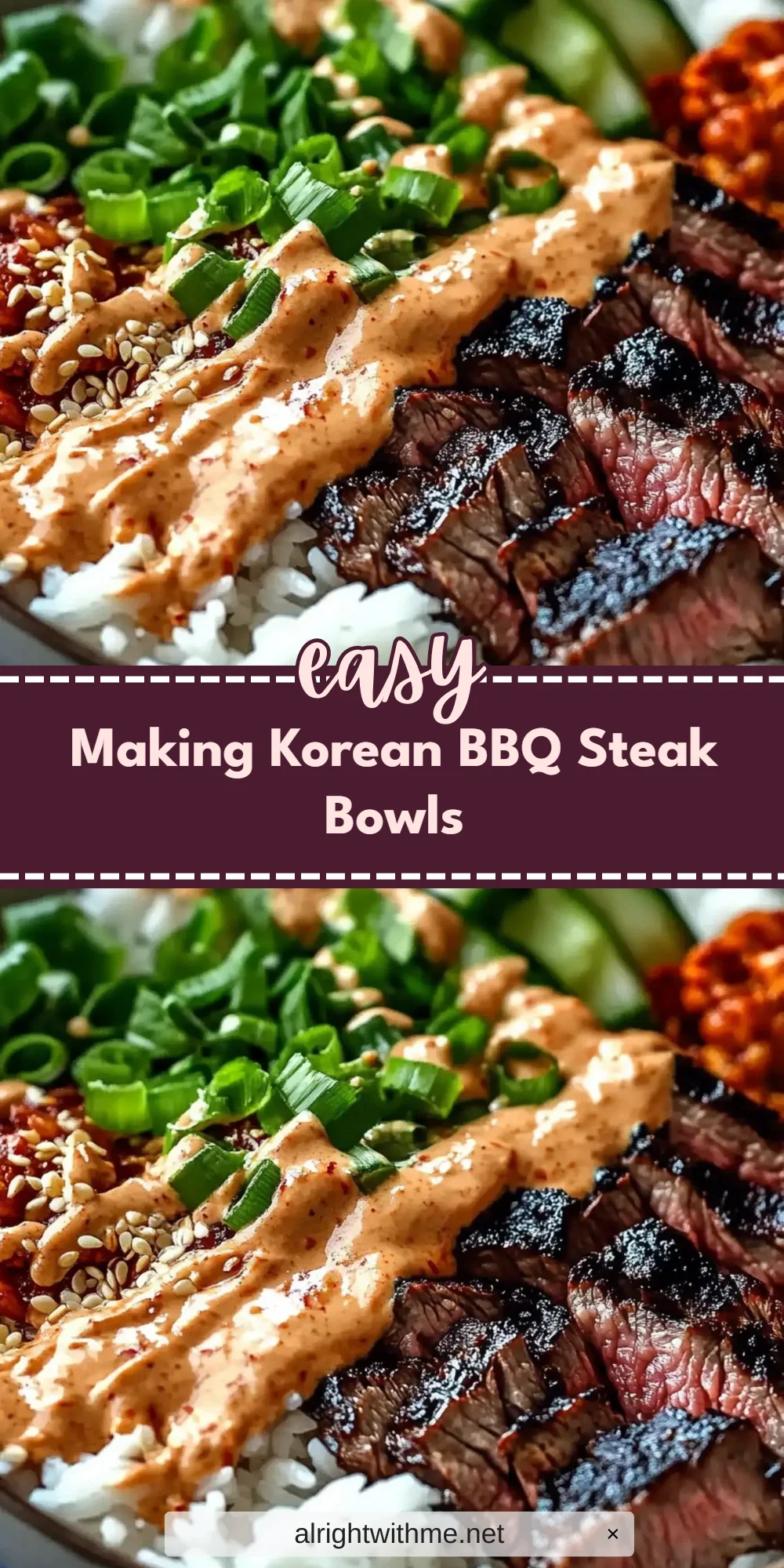 Making Korean BBQ Steak Bowls