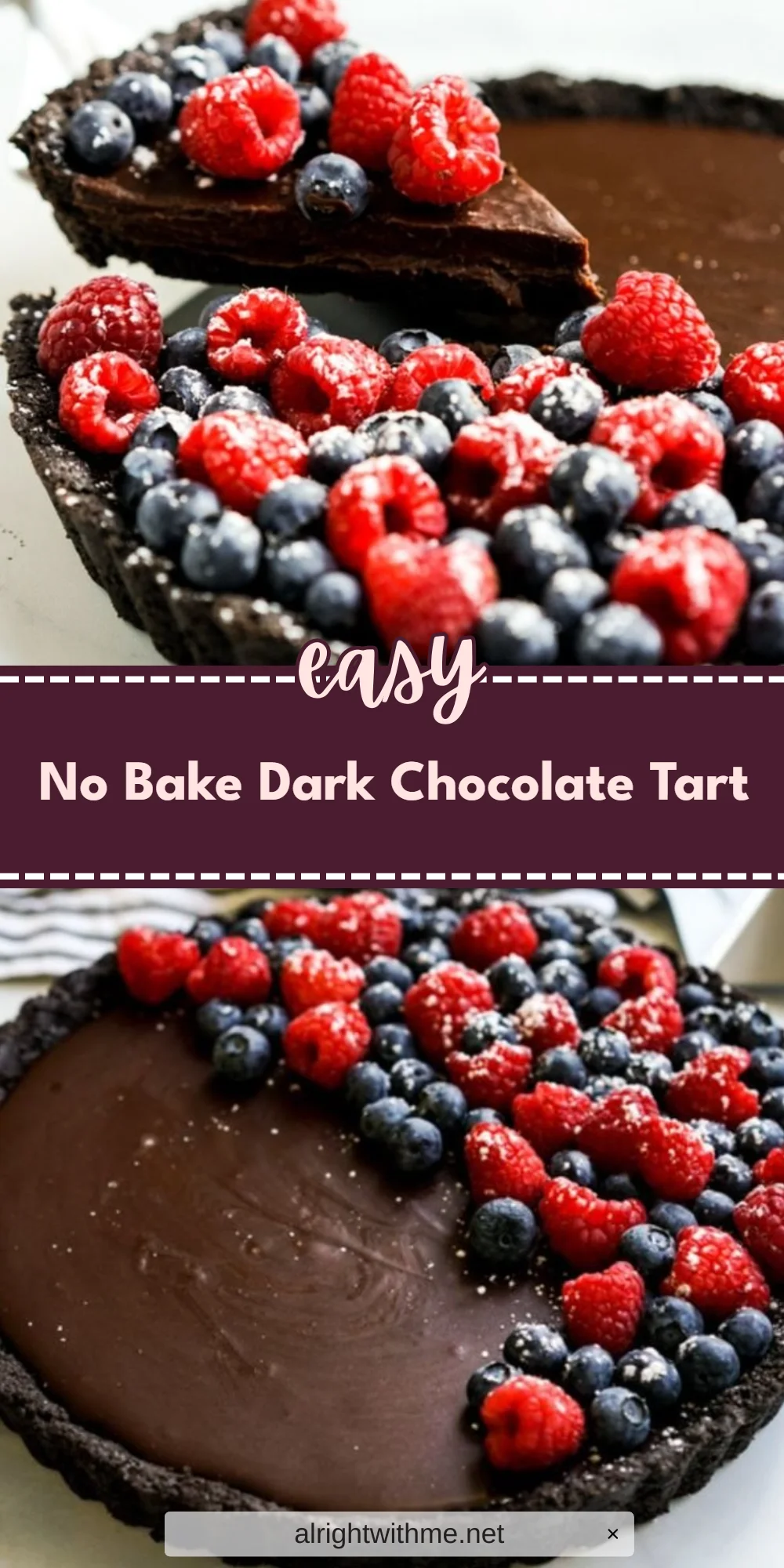 No Bake Dark Chocolate Tart