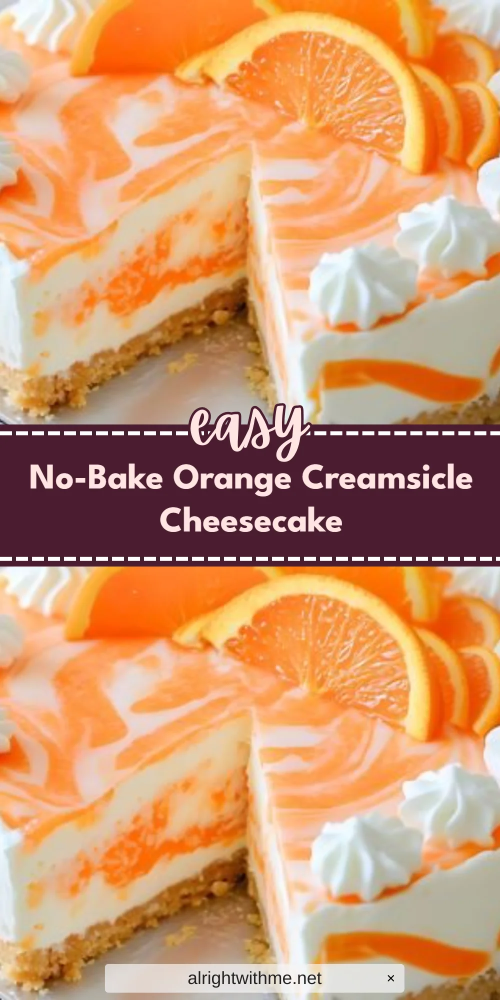 No-Bake Orange Creamsicle Cheesecake