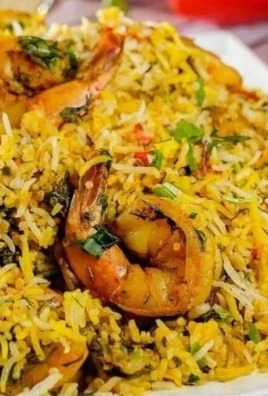 A vibrant plate of Persian rice with shrimp and herbs, showcasing delicious dinner ideas.