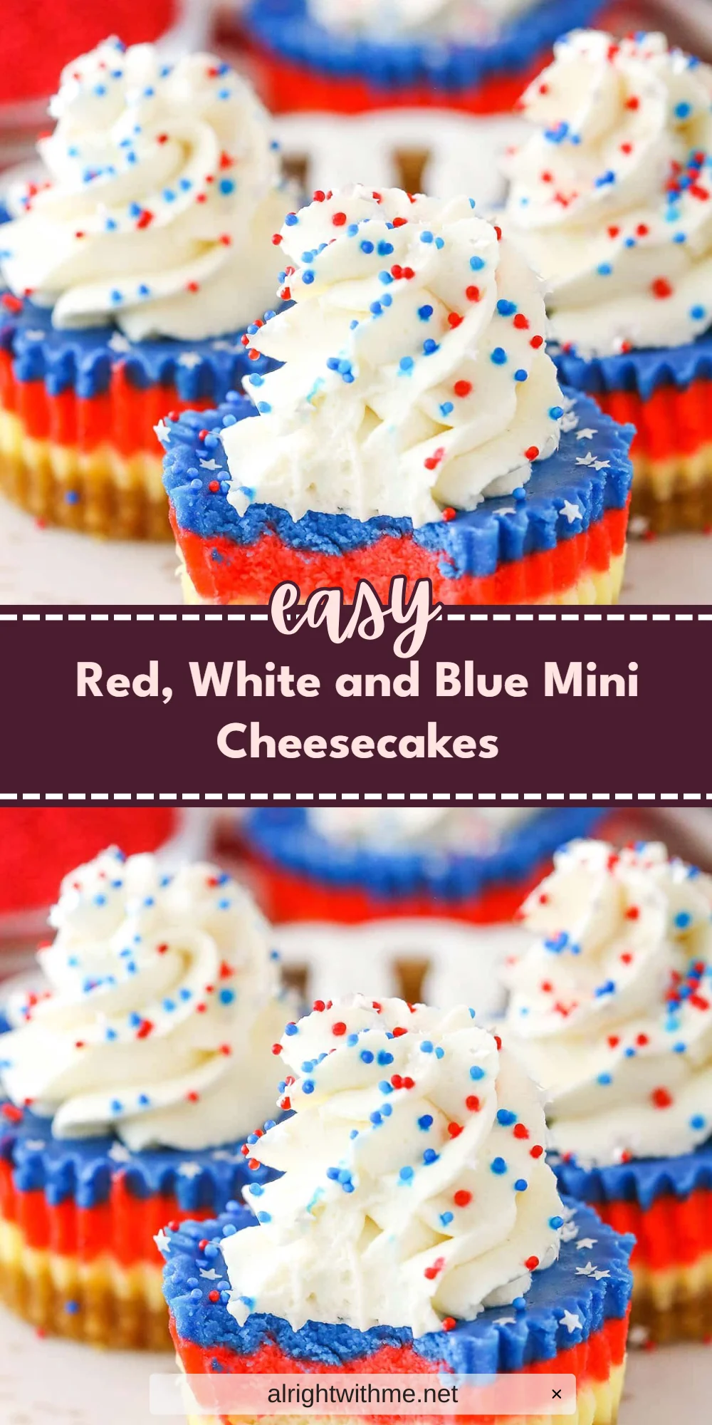 Red, White and Blue Mini Cheesecakes
