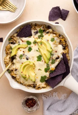 Salsa Verde Chicken & Rice Skillet served in a colorful dish