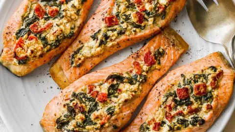 Stuffed Salmon With Spinach & Feta (30 minutes!)