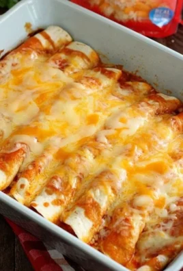 Five ingredients beef enchiladas served on a plate, ready to eat
