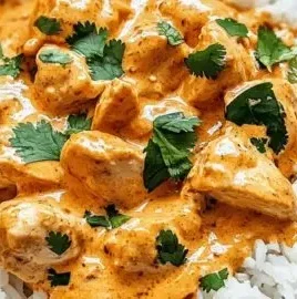 Coconut Chicken Rice Bowl topped with fresh herbs and served in a bowl