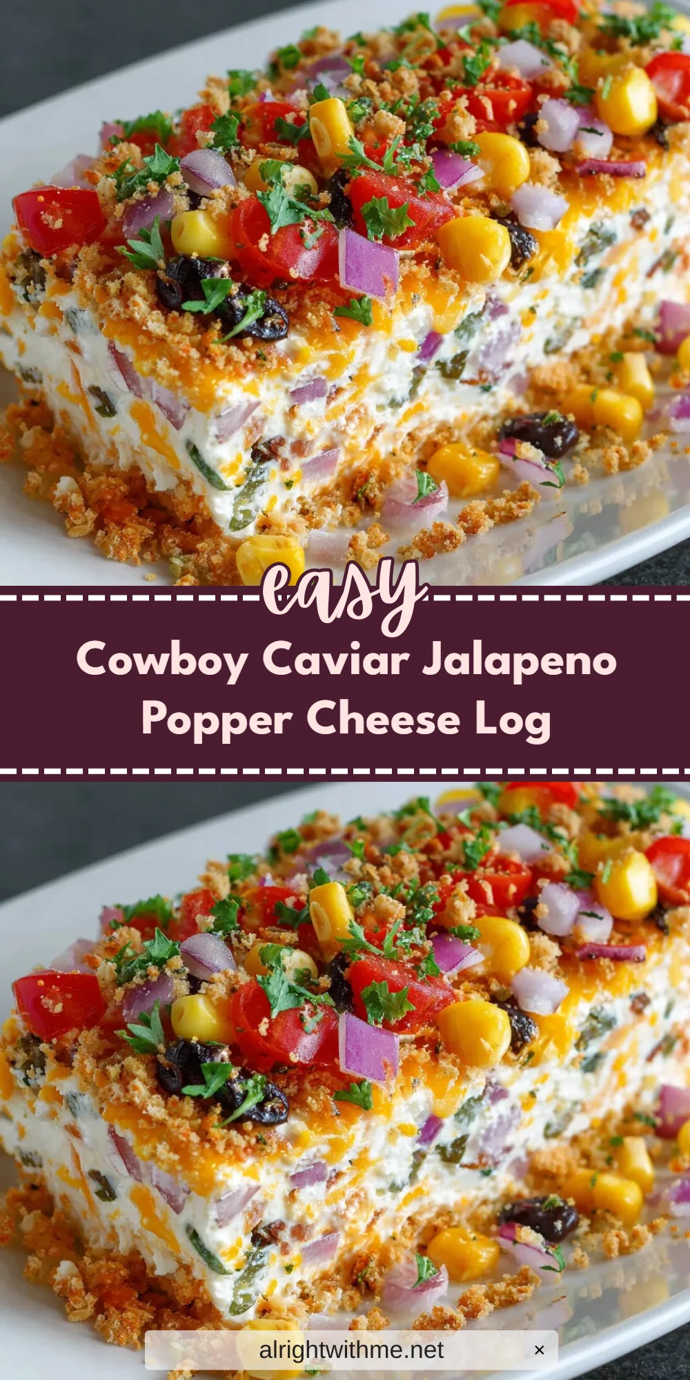 Cowboy Caviar Jalapeno Popper Cheese Log