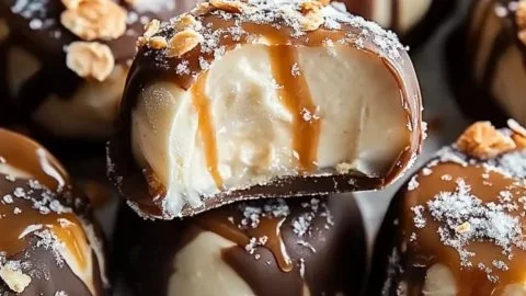 Delicious high protein frozen peanut butter Greek yogurt bites